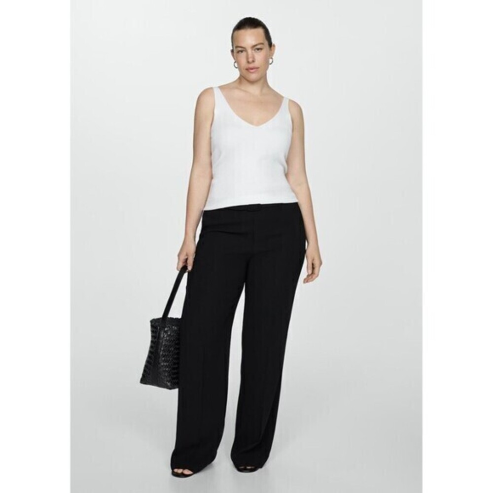 MNG By Mango Knit strap top Ecru 2XL